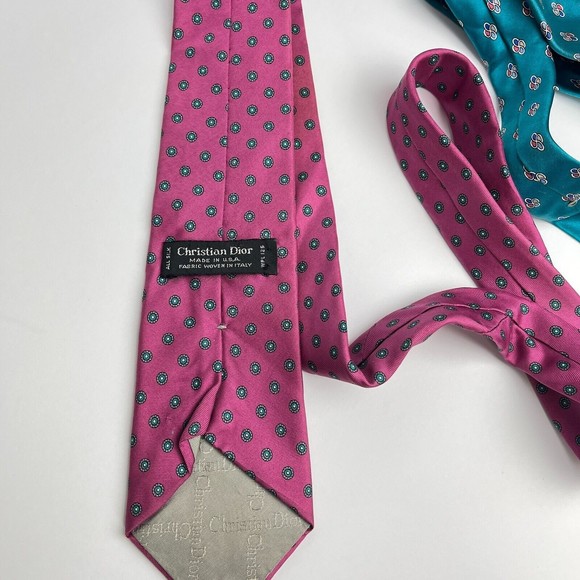 Christian Dior & Mark Pendleton Lot of 3 Vintage  Mens Tie 100% Silk Made In USA - Picture 3 of 6